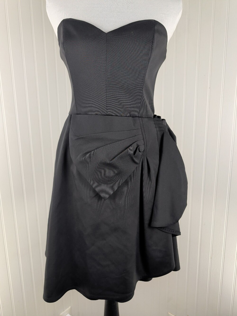 ERIN by Erin Fetherston Black Strapless Satin Mini Cocktail Dress Size 2